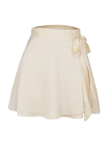 Satin Wrap Mini Skirt