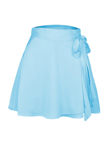 Satin Wrap Mini Skirt