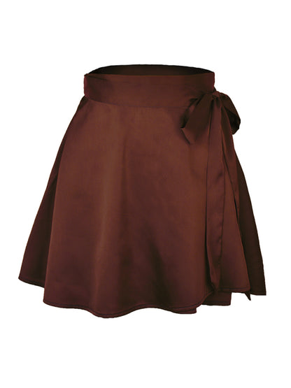 Satin Wrap Mini Skirt