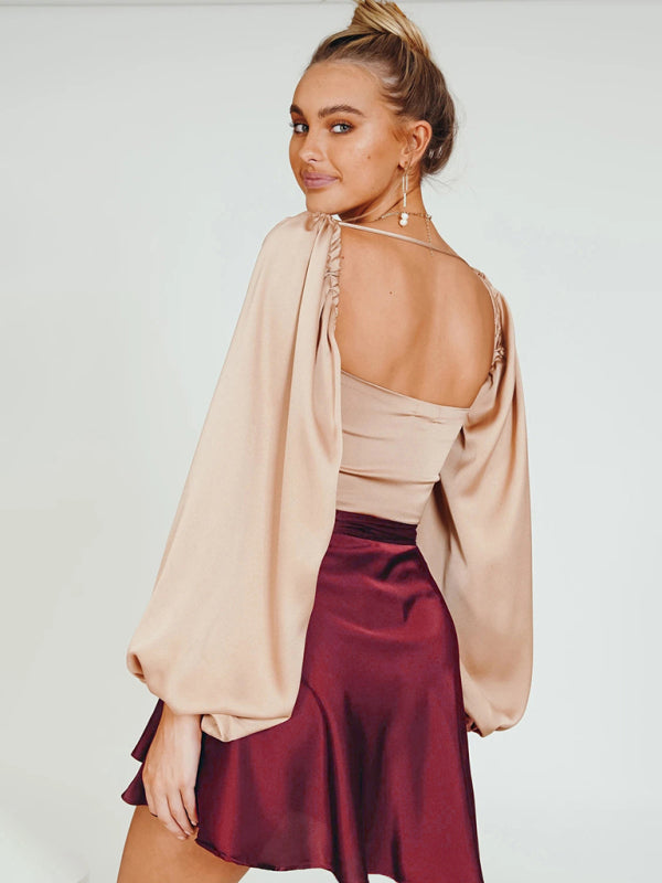 Satin Wrap Mini Skirt